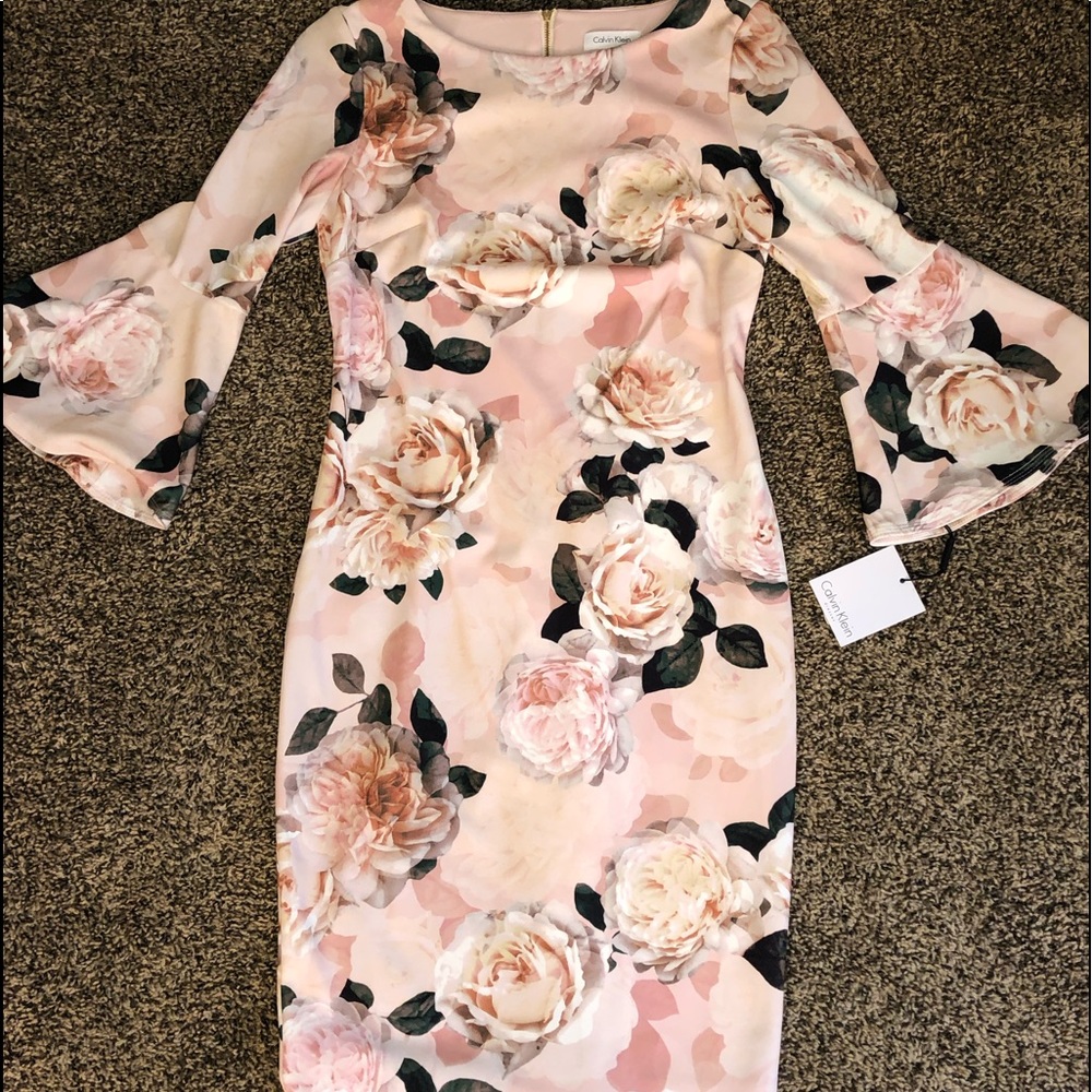 Calvin Klein floral midi dress